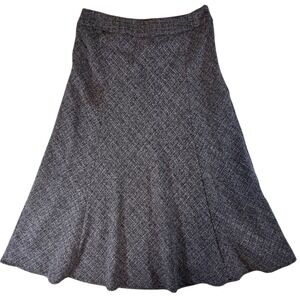 JM Collection Midi Skirt Womens 8 Black White Tweed Office Dark Academia Classic